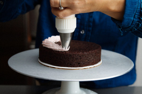 Double Chocolate Naked Cake With Pink Frosting The Sweet Nerd