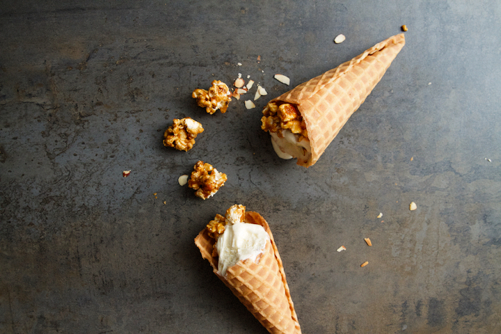 Caramel Corn Ice Cream Cones