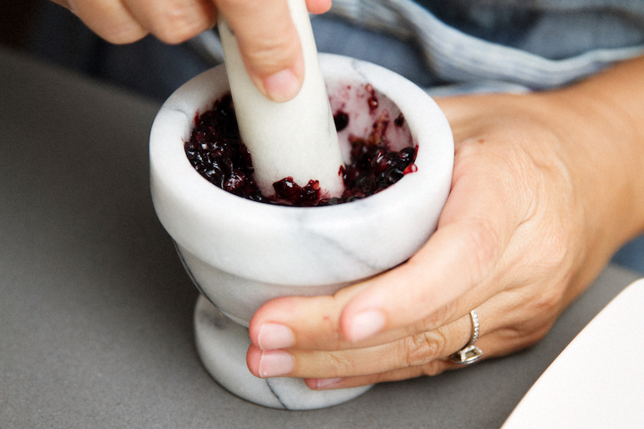 tahini berry breakfast