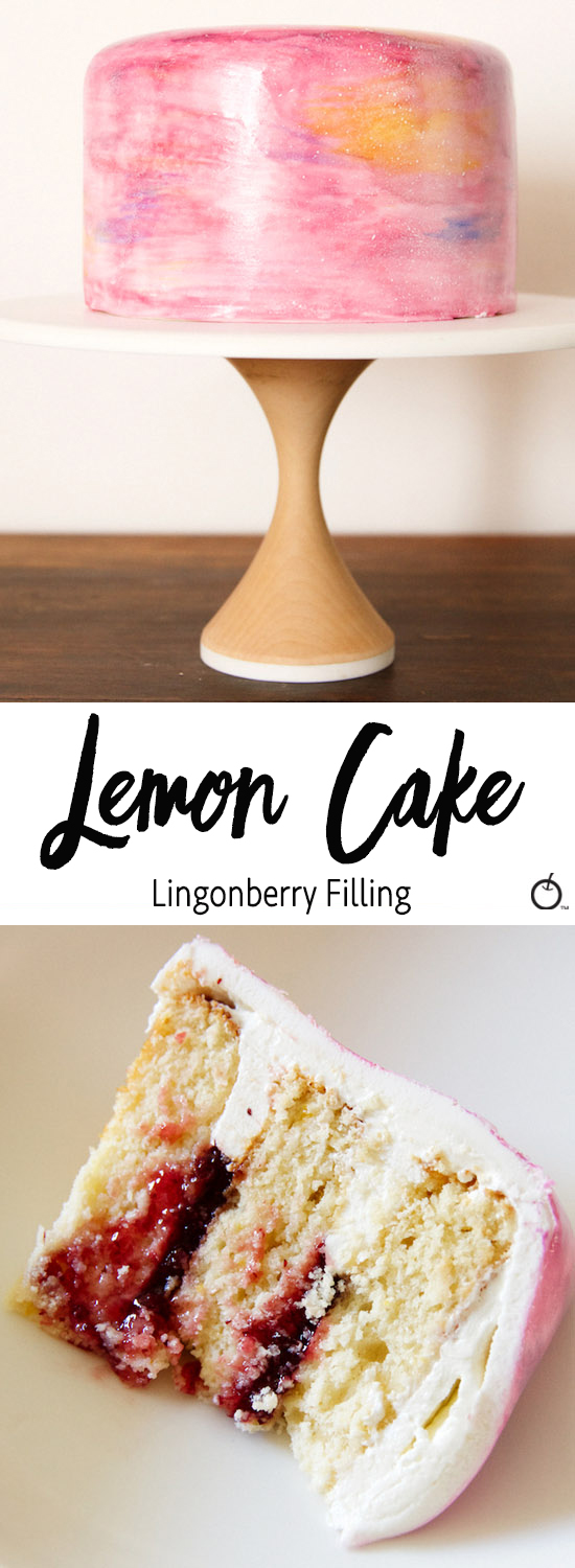 Lemon Lingonberry Cake