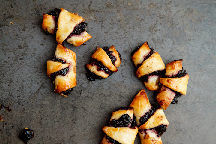 blueberry and rhubarb rugelach