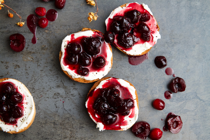 Bagel of Champions with Cranberry, Black Pepper, and Goat Cheese