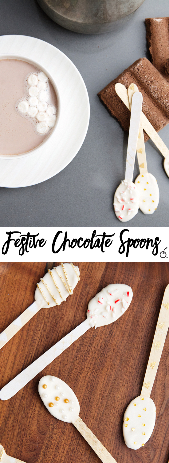 Hot Cocoa with Chocolate Dipped Spoons