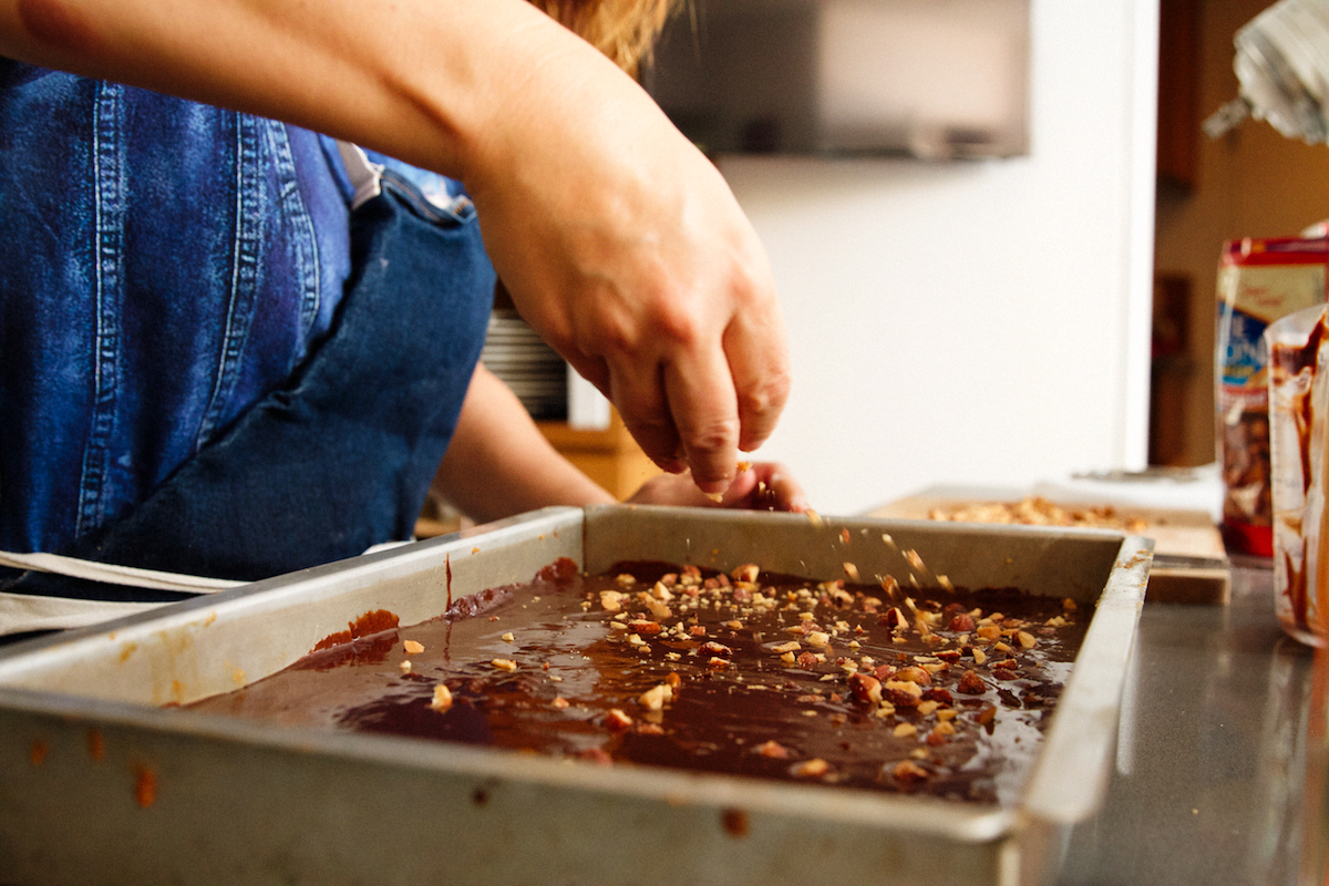 Whiskey Chocolate Pie Bars