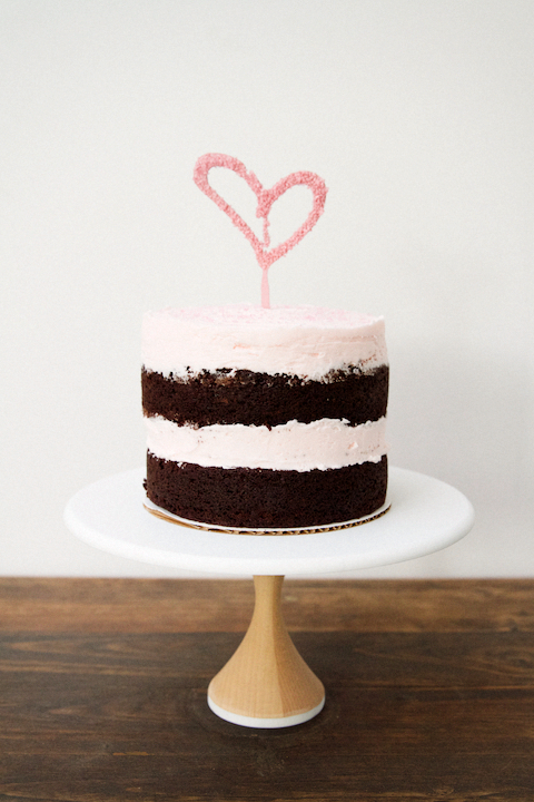 Double Chocolate Naked Cake With Pink Frosting ~ The Sweet Nerd 7393