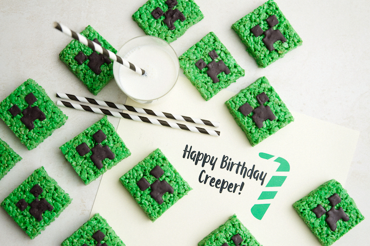 Minecraft Crispy Treats Recipe - Perfect for Parties - A Few Shortcuts