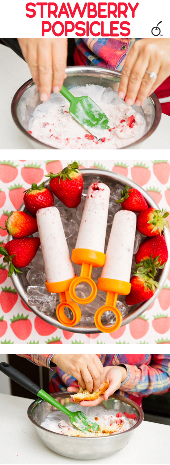 Ice Cream Cheat: Strawberry-n-Cake Popsicles