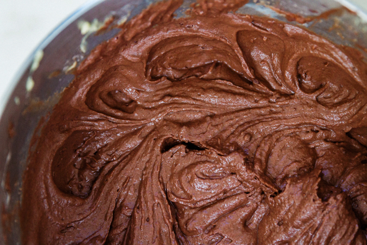 Chocolate wine cake batter