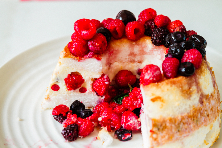 Brandy Berry Angel Food Cake