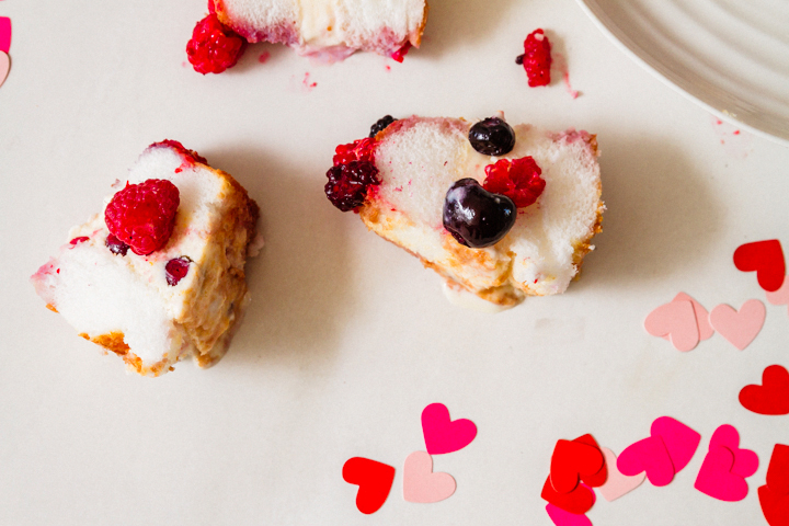 Slice of Brandy Berry Angel Food Cake