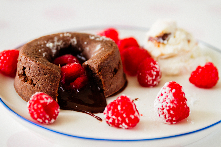 Molten Cake with Berries