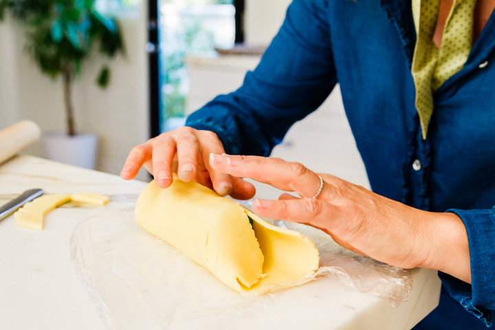 Wrap the dough around the stack of shamrock cookie cut outs