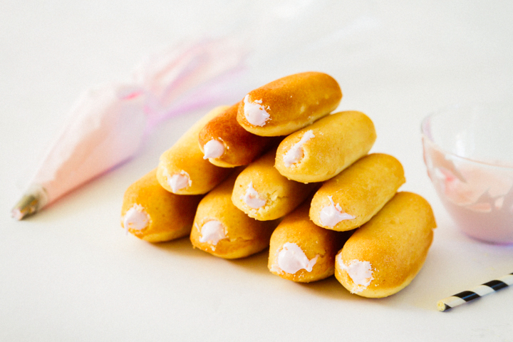 Fill Twinkies with marshmallow creme and buttercream