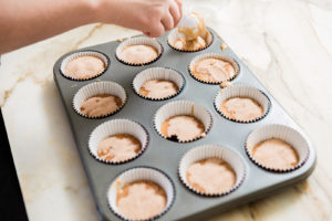 fill cupcake liners halfway