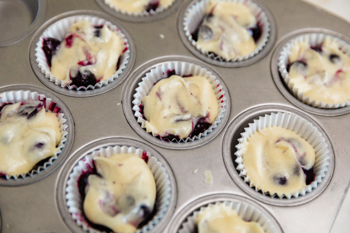 cupcake batter on top of pie crust